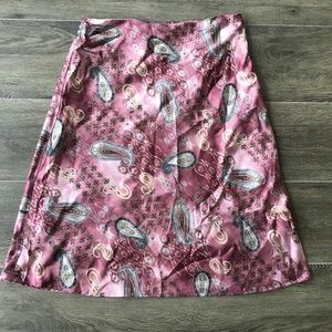 Rikki J New York Women’s Pink Paisley Lined A-Line Skirt Size 8